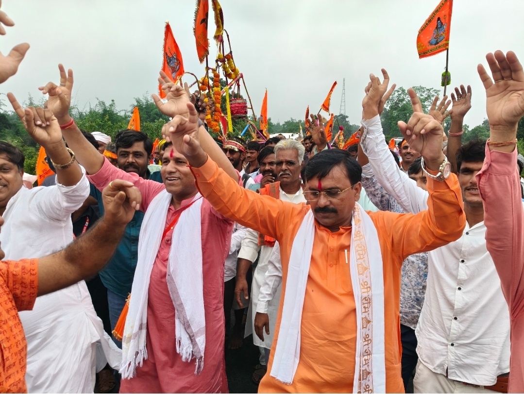 मंत्री की संकल्प कांवड़ यात्रा का जबेरा विधानसभा में प्रवेश, जगह-जगह हुआ भव्य स्वागत