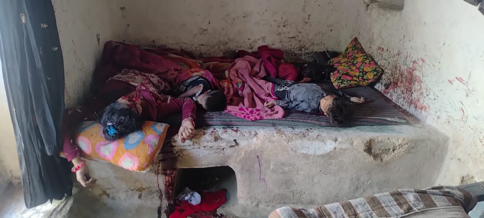 पति-पत्नी के विवाद के बाद महिला समेत तीन बच्चों की मौत, कविरपुर में सनसनी
