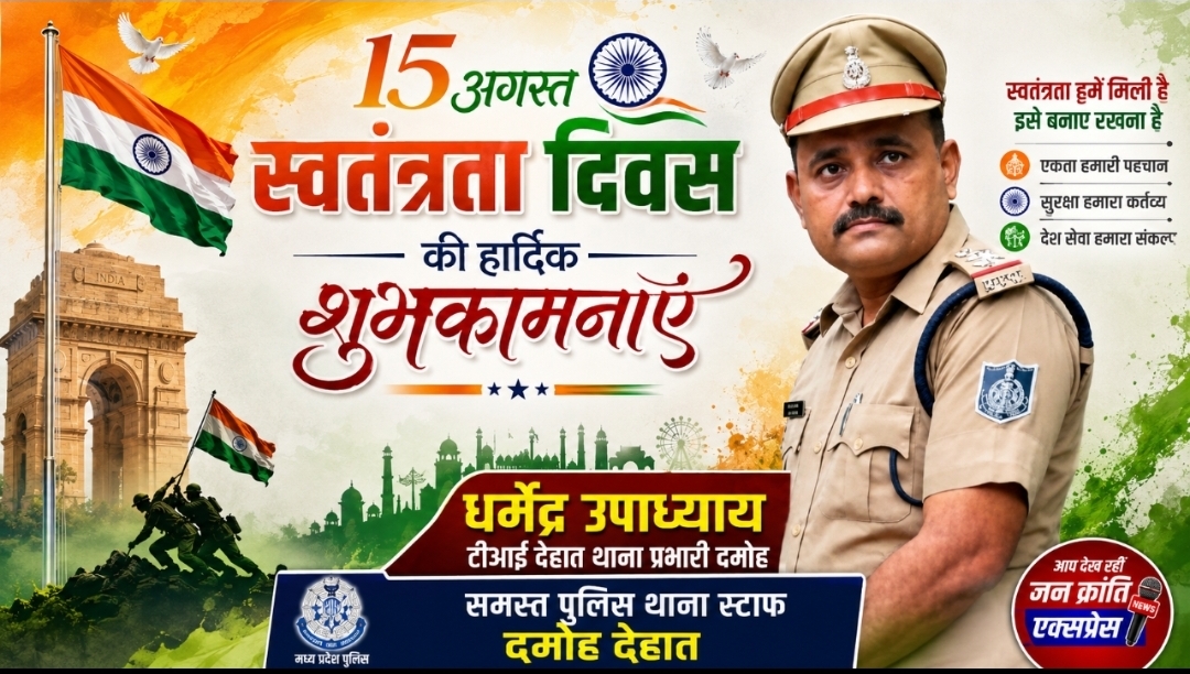 नरसिंहगढ़ पुलिस चौकी में शान से लहराया तिरंगा, हर्षोल्लास से मनाया गया 80वां स्वतंत्रता दिवस