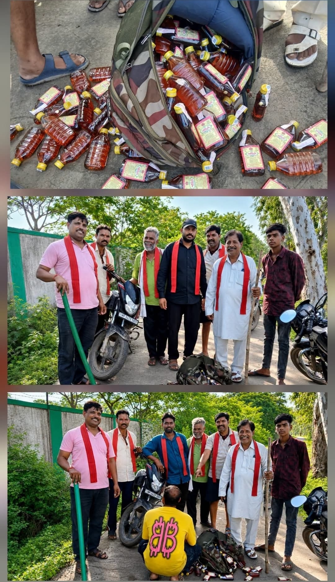 दमोह। भगवती मानव कल्याण संगठन की दमोह शाखा के कार्यकर्ताओं ने नशामुक्ति अभियान के तहत बड़ी कार्रवाई करते हुए देहात थाना क्षेत्र स्थित इमलाई फैक्ट्री के पास एक व्यक्ति को 3 पेटी अवैध देशी शराब के साथ पकड़ लिया। आरोपी के कब्जे से कुल 150 पाव देशी लाल मसाला शराब एवं एक होंडा शाइन दमोह। भगवती मानव कल्याण संगठन की दमोह शाखा के कार्यकर्ताओं ने नशामुक्ति अभियान के तहत बड़ी कार्रवाई करते हुए देहात थाना क्षेत्र स्थित इमलाई फैक्ट्री के पास एक व्यक्ति को 3 पेटी अवैध देशी शराब के साथ पकड़ लिया। आरोपी के कब्जे से कुल 150 पाव देशी लाल मसाला शराब एवं एक होंडा शाइन